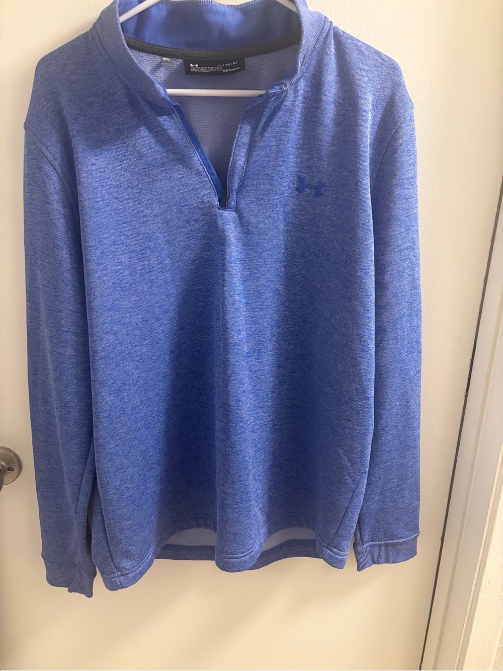 Under Armour Men Armour Fleece 1/4 Zip Pullover Sweatshirt Blue Heathered XL